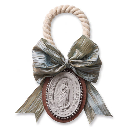 Docenas de Bendiciones petit virgen de Guadalupe cinta azul grisaceo asa marfil