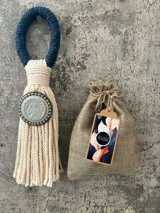 Bendicion modelo 2 Sagrado corazón de Jesús y asa Azul Marino