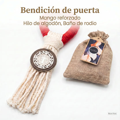 Bendición de Lujo San Benito  Edición "Gran Relieve" con Tejido de Algodón Reforzado rojo