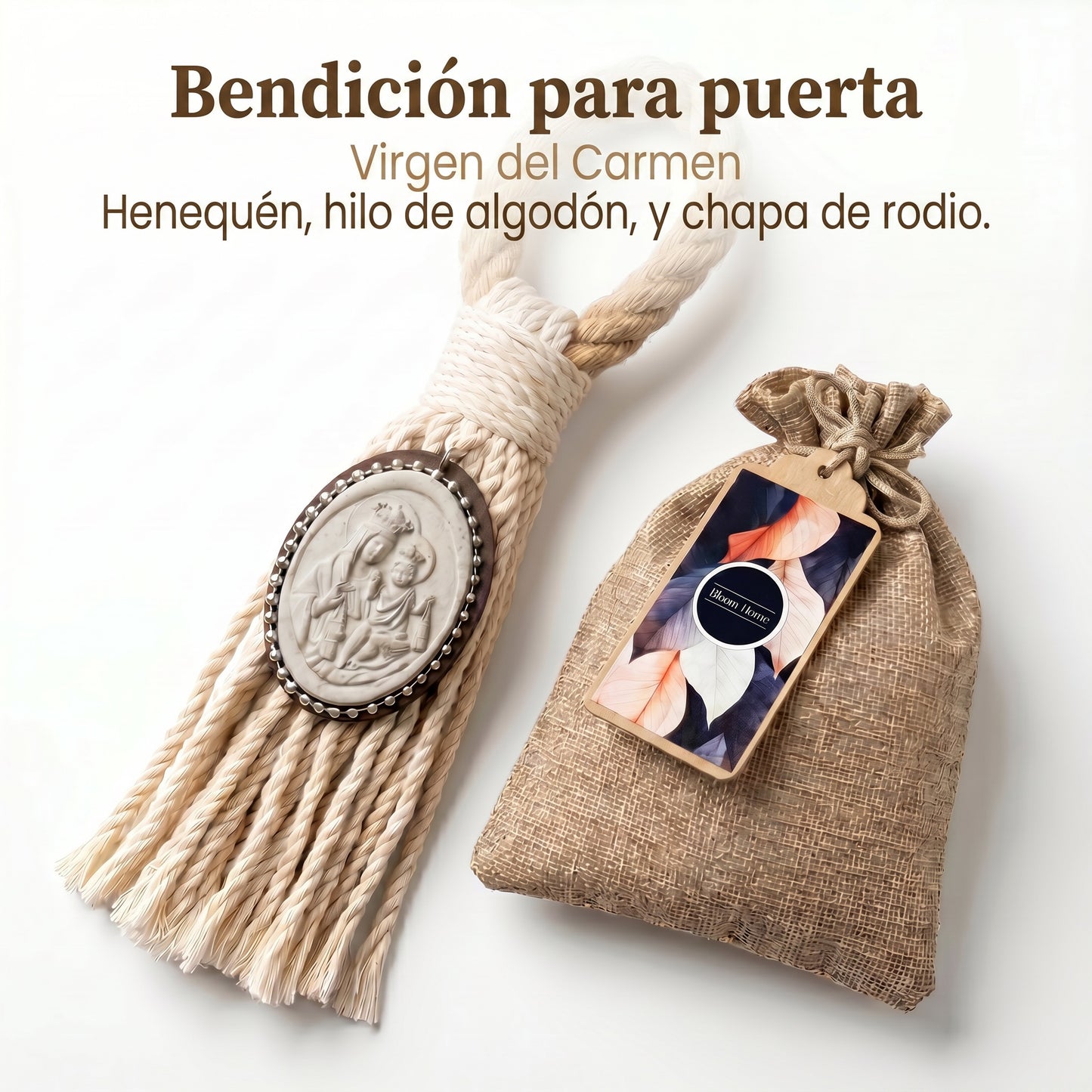 Bendición de Lujo Virgen del Carmen: Edición "Gran Relieve" con Tejido de Algodón Reforzado Sisal