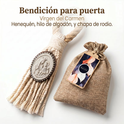 Bendición de Lujo Virgen del Carmen: Edición "Gran Relieve" con Tejido de Algodón Reforzado Sisal