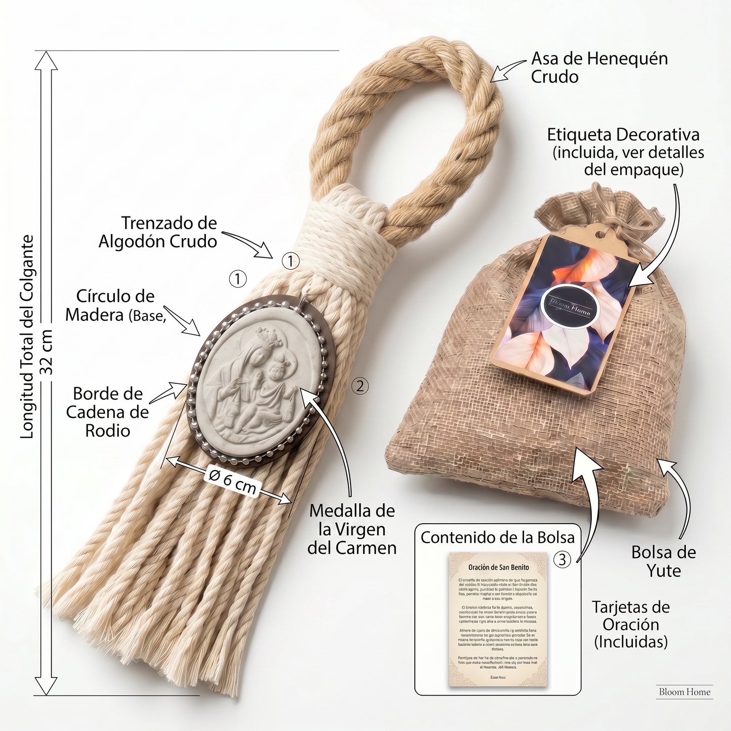 Bendición de Lujo Virgen del Carmen: Edición "Gran Relieve" con Tejido de Algodón Reforzado Sisal