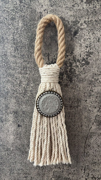 Bendición de Lujo Sagrado Corazón: Edición "Gran Relieve" con Tejido de Algodón Reforzado Sisal