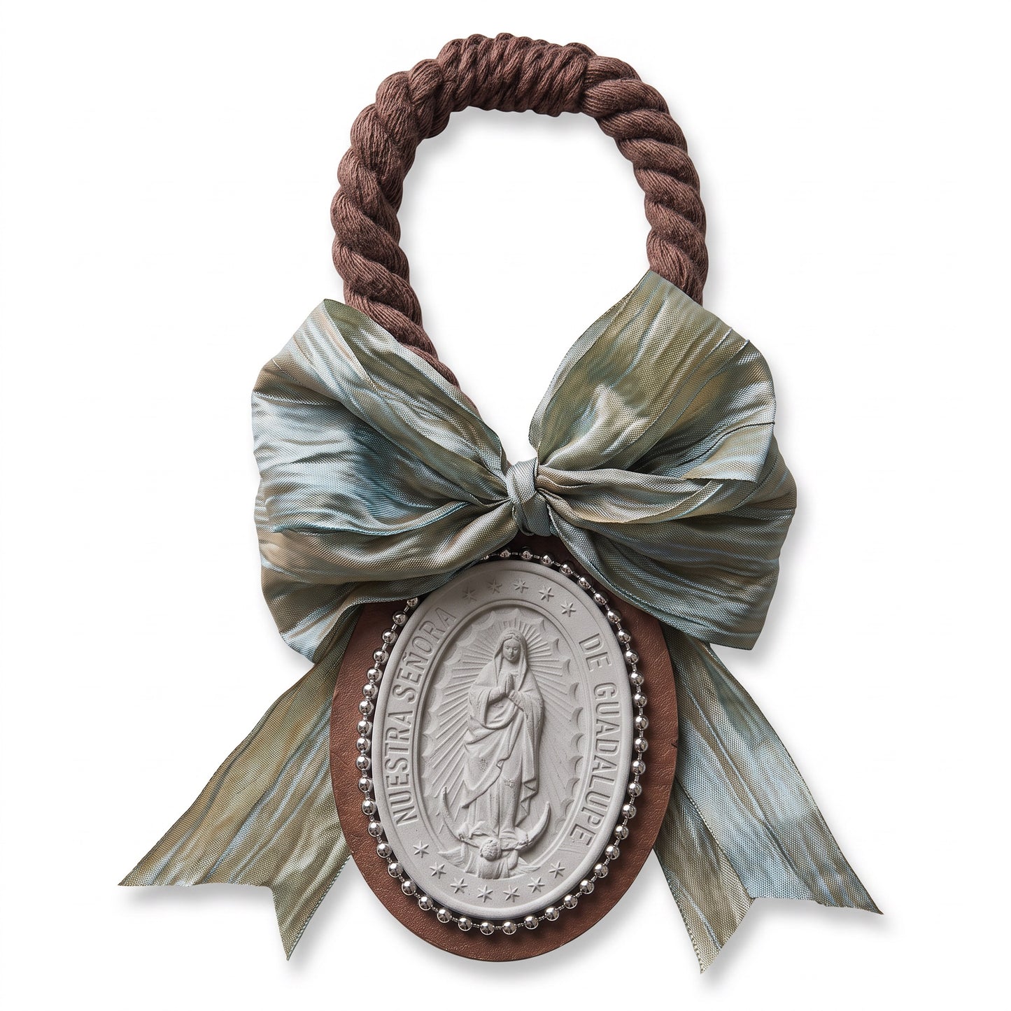 Docenas de Bendiciones petit virgen de Guadalupe cinta azul grisaceo